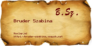 Bruder Szabina névjegykártya